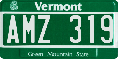VT license plate AMZ319