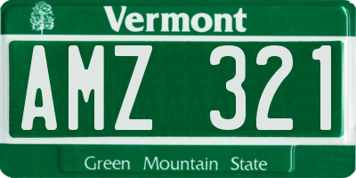 VT license plate AMZ321