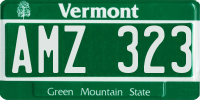 VT license plate AMZ323