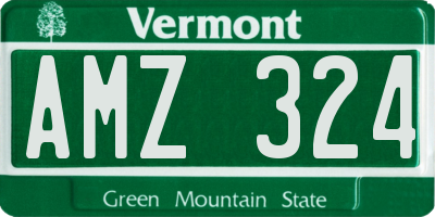 VT license plate AMZ324