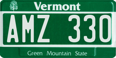 VT license plate AMZ330