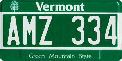 VT license plate AMZ334