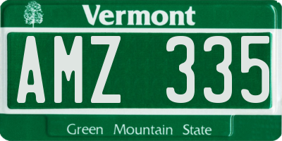 VT license plate AMZ335