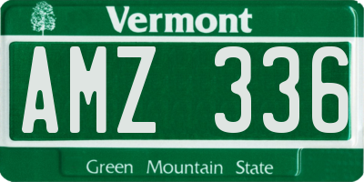 VT license plate AMZ336
