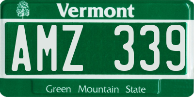 VT license plate AMZ339