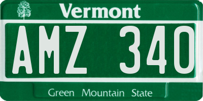 VT license plate AMZ340