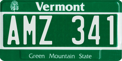VT license plate AMZ341