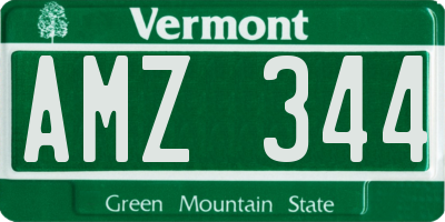VT license plate AMZ344