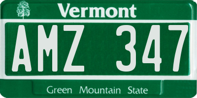 VT license plate AMZ347