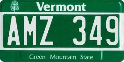 VT license plate AMZ349