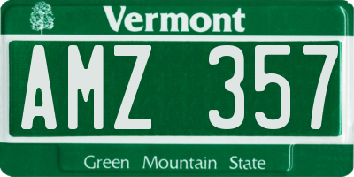 VT license plate AMZ357