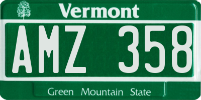 VT license plate AMZ358