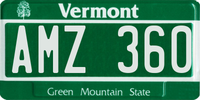 VT license plate AMZ360