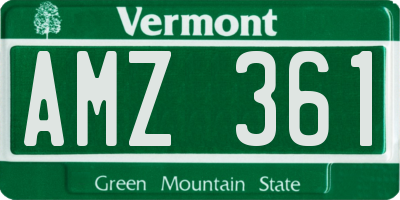 VT license plate AMZ361
