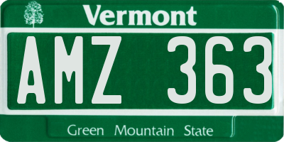 VT license plate AMZ363