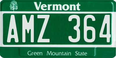 VT license plate AMZ364