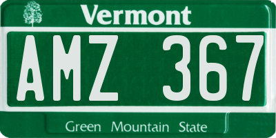 VT license plate AMZ367