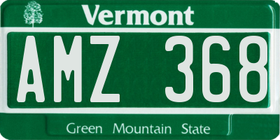 VT license plate AMZ368
