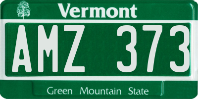 VT license plate AMZ373