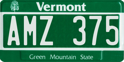 VT license plate AMZ375