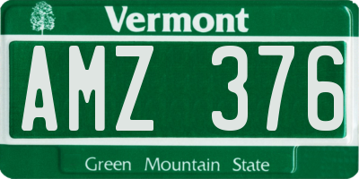 VT license plate AMZ376