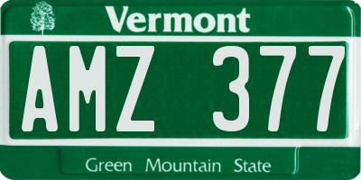 VT license plate AMZ377