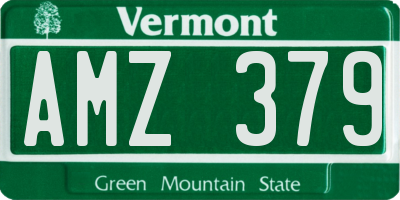 VT license plate AMZ379