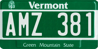 VT license plate AMZ381