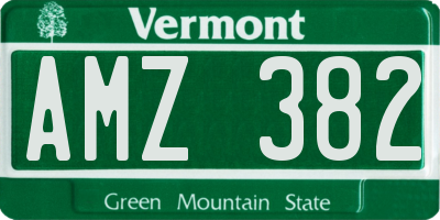 VT license plate AMZ382