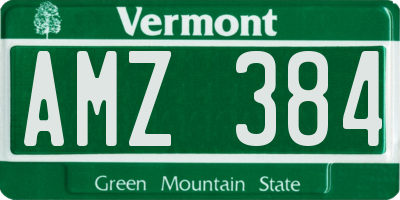 VT license plate AMZ384