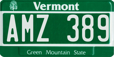 VT license plate AMZ389