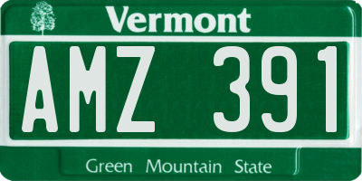 VT license plate AMZ391