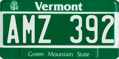 VT license plate AMZ392