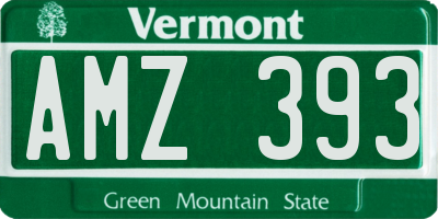 VT license plate AMZ393