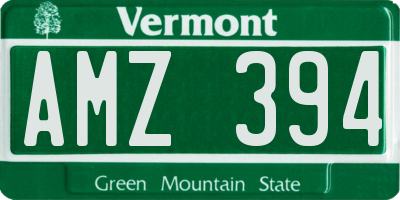 VT license plate AMZ394
