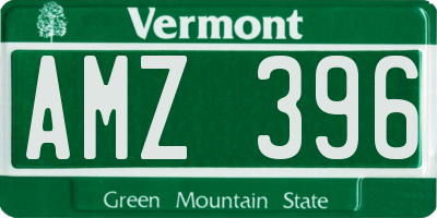 VT license plate AMZ396