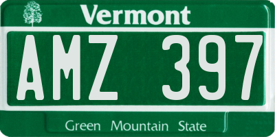 VT license plate AMZ397