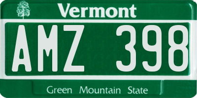 VT license plate AMZ398