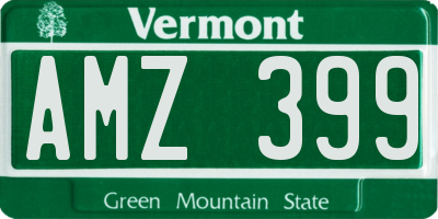 VT license plate AMZ399