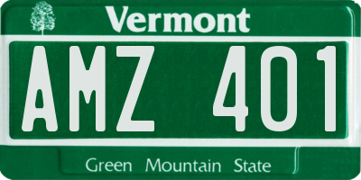VT license plate AMZ401