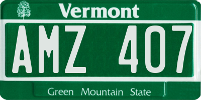 VT license plate AMZ407