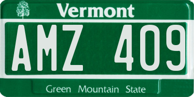VT license plate AMZ409