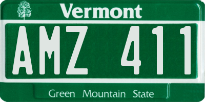 VT license plate AMZ411