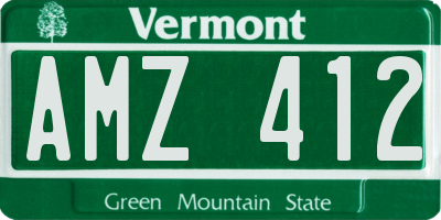 VT license plate AMZ412