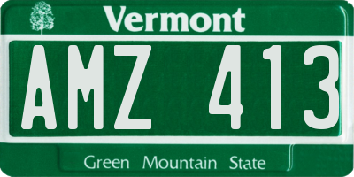 VT license plate AMZ413