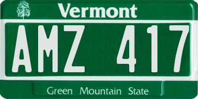 VT license plate AMZ417