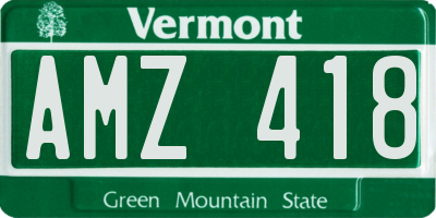 VT license plate AMZ418