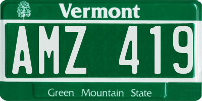 VT license plate AMZ419