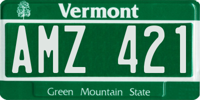 VT license plate AMZ421