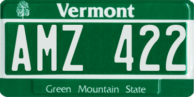 VT license plate AMZ422